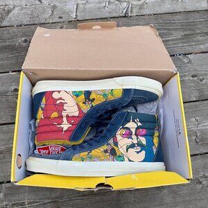 RARE The Beatles X Vans Sk8 High Yellow Submarine With Box Size 11